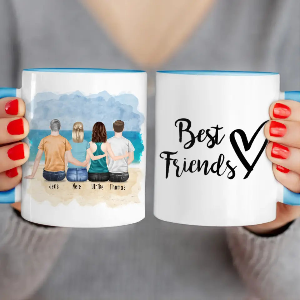 Personalisierte Tasse - Beste Freunde (2 Frauen + 2 Männer)