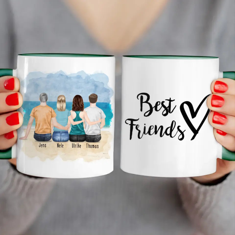 Personalisierte Tasse - Beste Freunde (2 Frauen + 2 Männer)