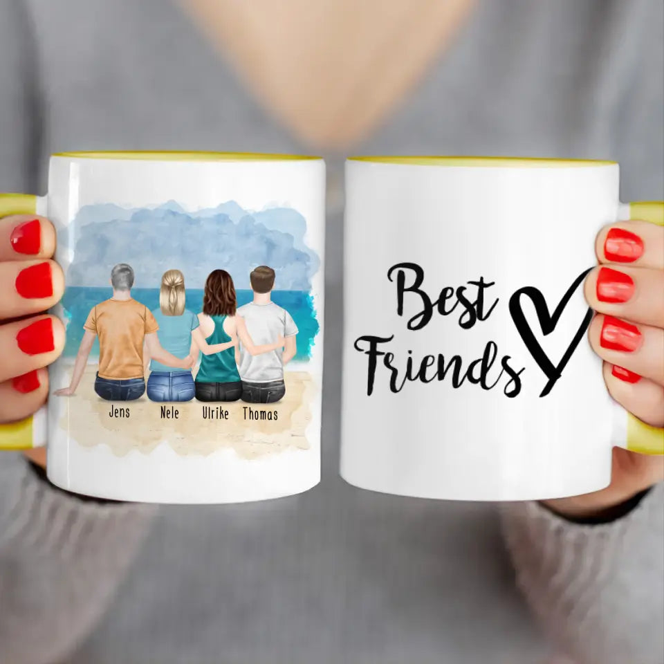 Personalisierte Tasse - Beste Freunde (2 Frauen + 2 Männer)