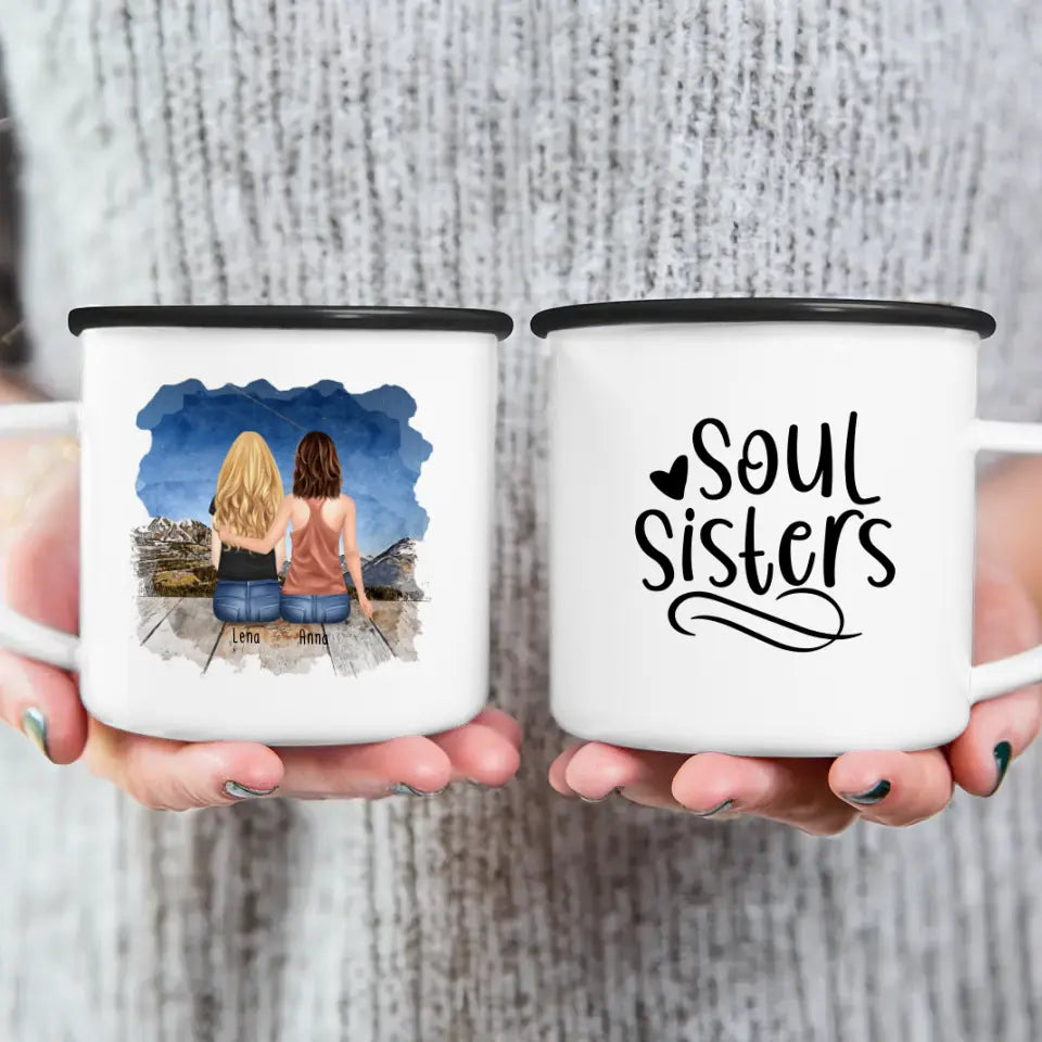 Personalisierte Tasse für Schwestern (2 Schwestern)