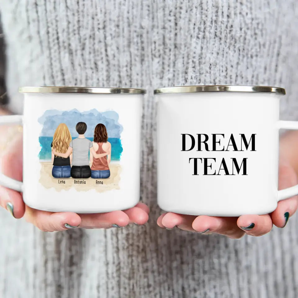 Personalisierte Tasse für Beste Freundinnen (3 Freundinnen)