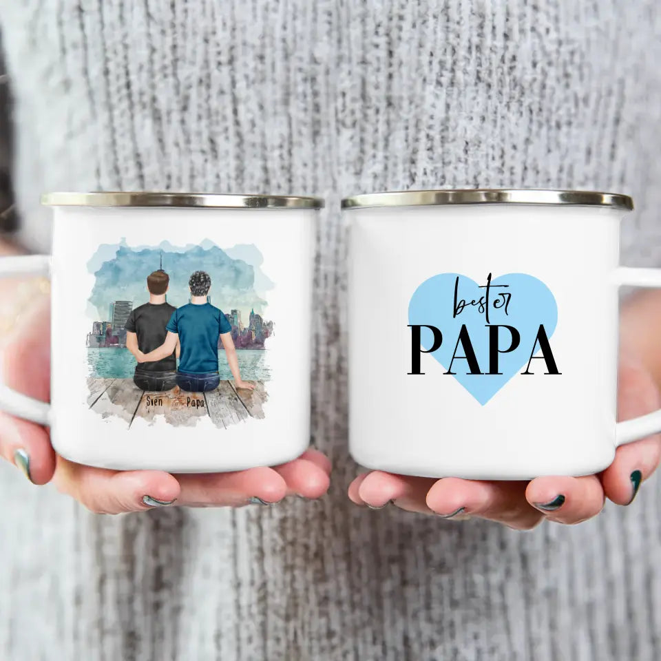 Personalisierte Tasse mit Vater/Sohn (1 Sohn)