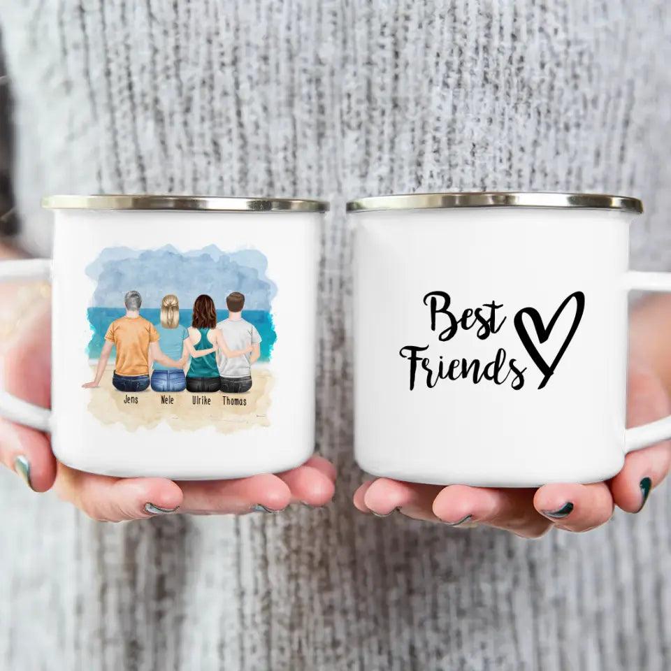 Personalisierte Tasse - Beste Freunde (2 Frauen + 2 Männer)