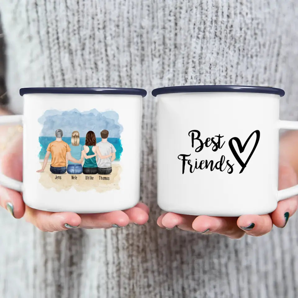 Personalisierte Tasse - Beste Freunde (2 Frauen + 2 Männer)