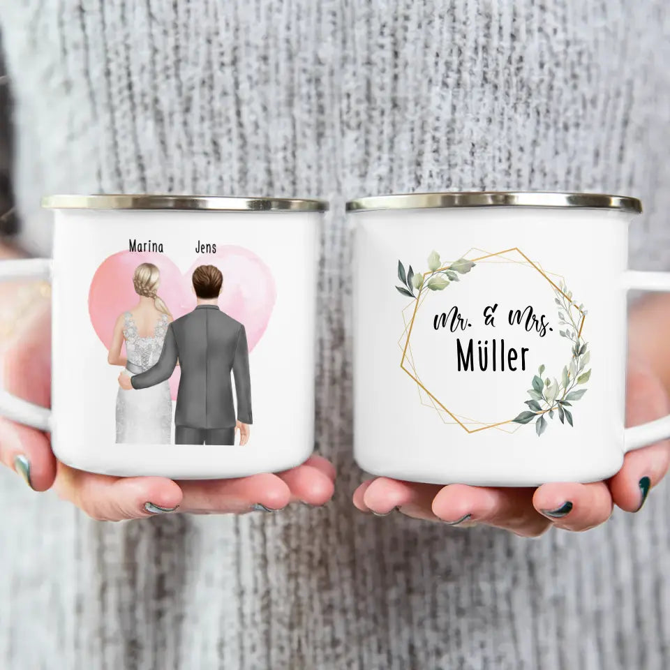 Personalisierte Tasse mit Brautpaar - Hochzeitsgeschenk