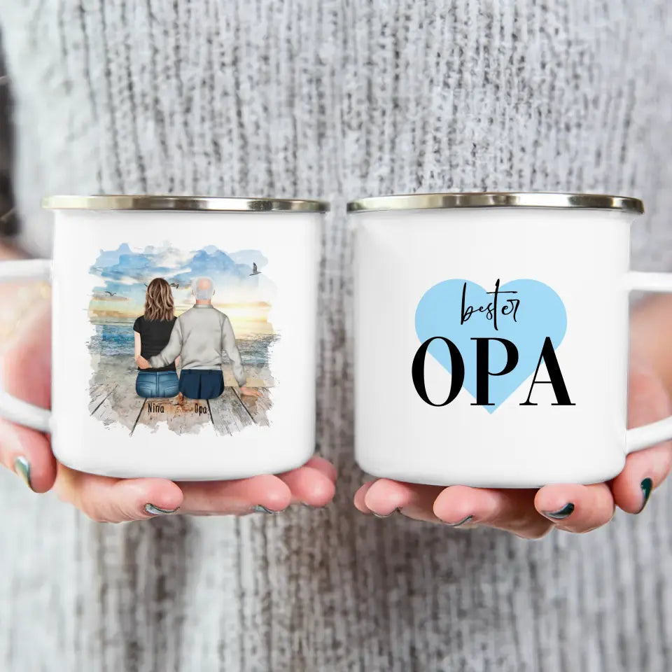 Personalisierte Tasse für Opa (1 Frau + 1 Opa)