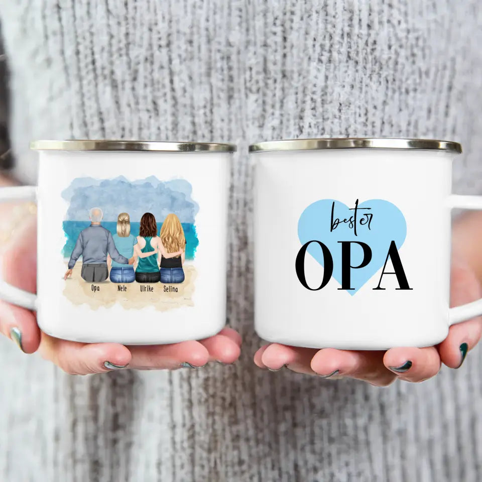 Personalisierte Tasse für Opa (3 Frauen + 1 Opa)