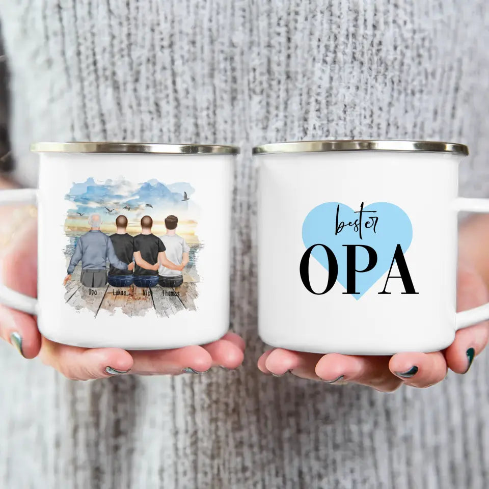 Personalisierte Tasse für Opa (3 Männer + 1 Opa)