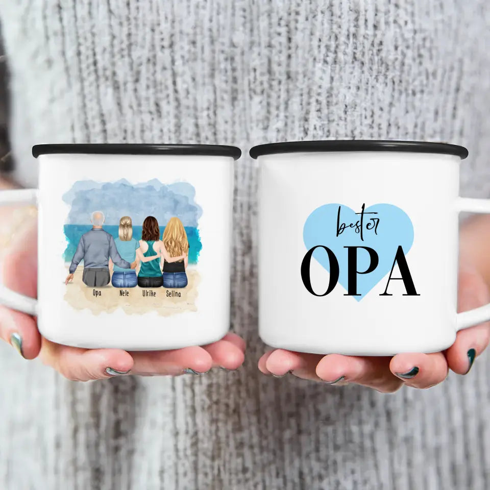 Personalisierte Tasse für Opa (3 Frauen + 1 Opa)