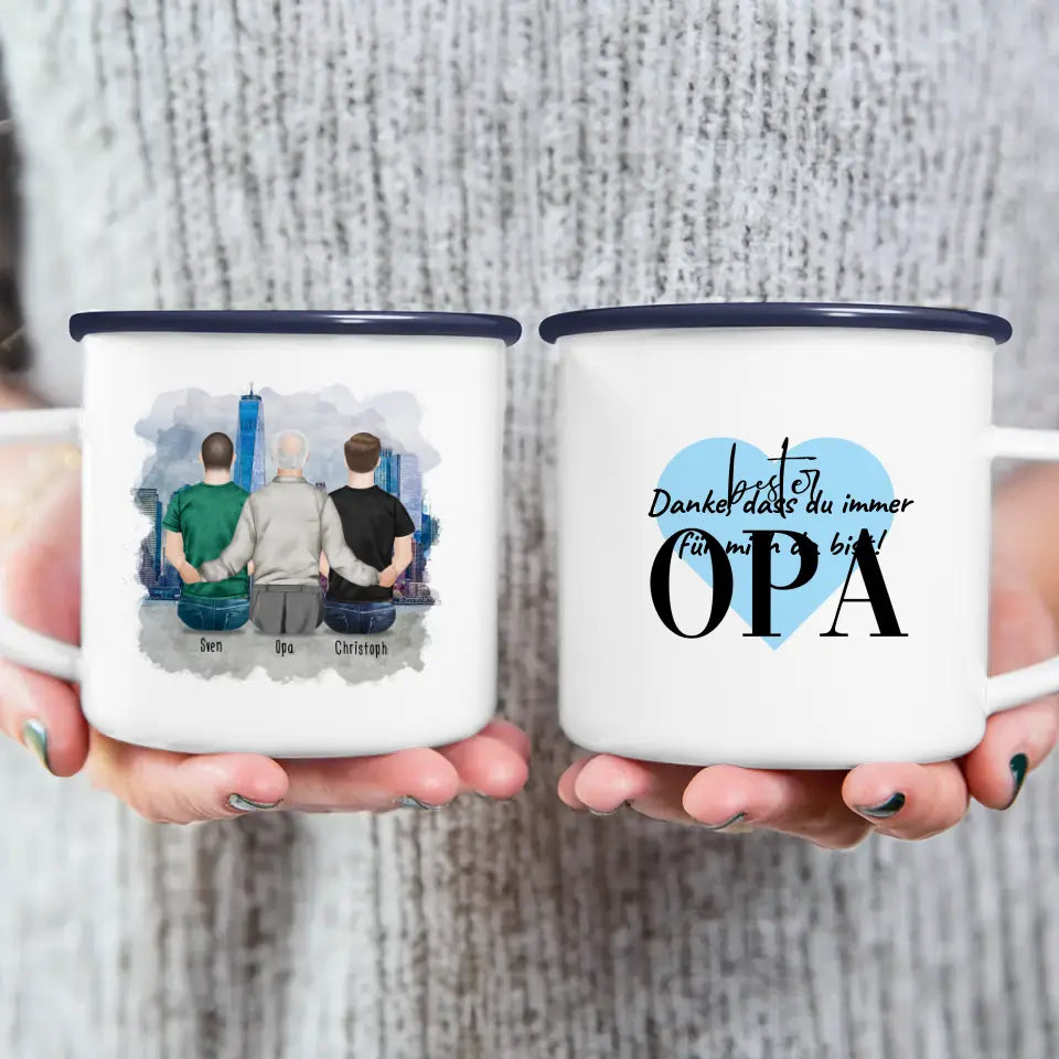 Personalisierte Tasse für Opa (2 Männer + 1 Opa)