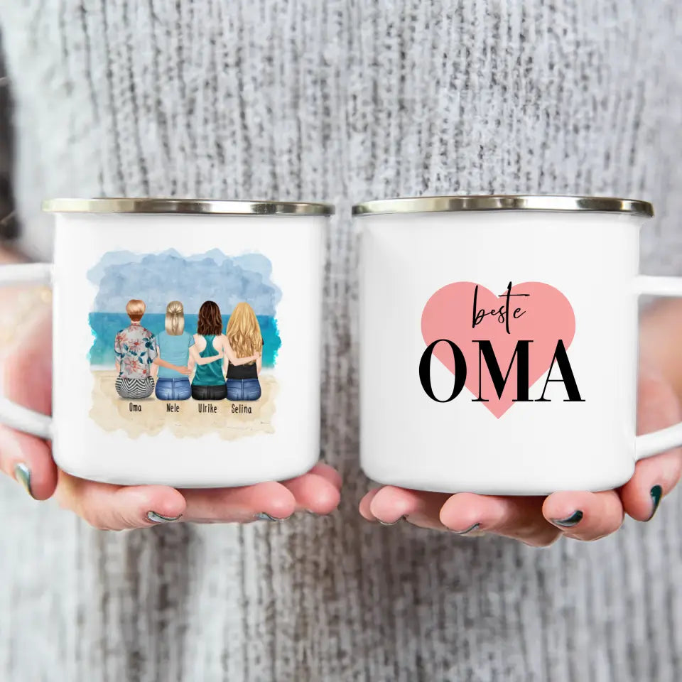 Personalisierte Tasse für Oma (3 Frauen + 1 Oma)