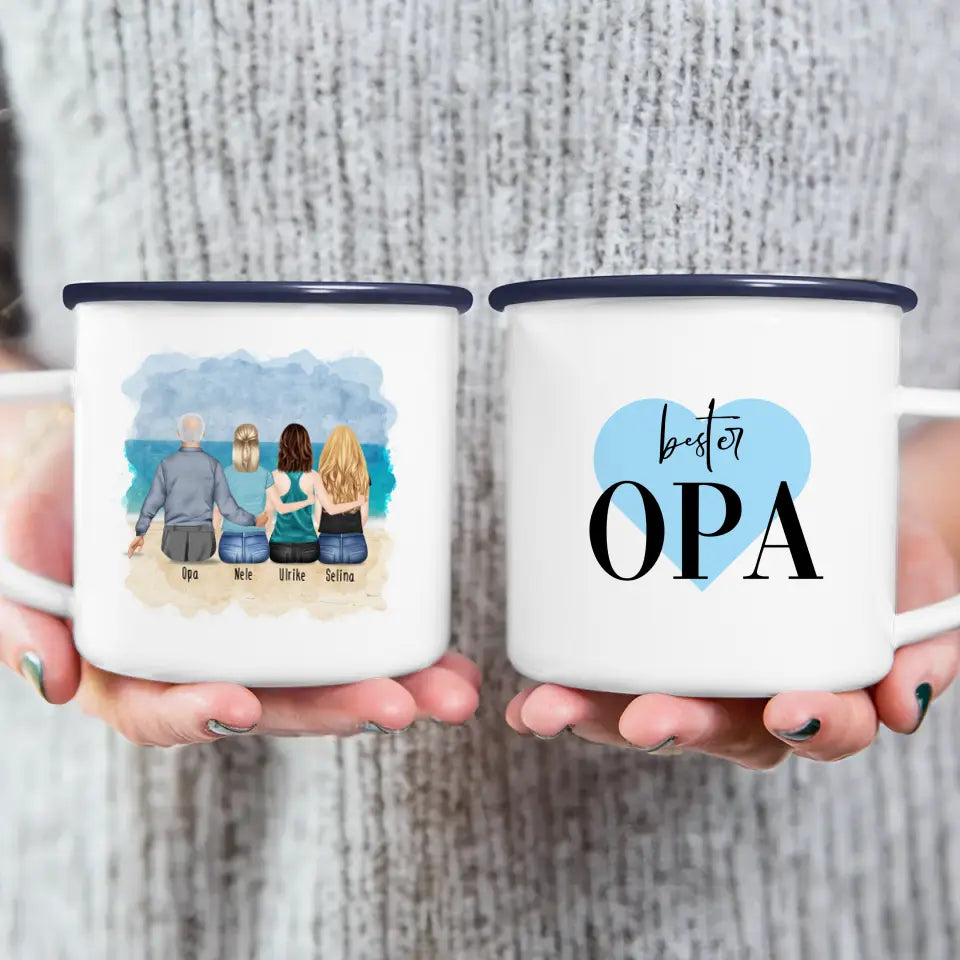 Personalisierte Tasse für Opa (3 Frauen + 1 Opa)