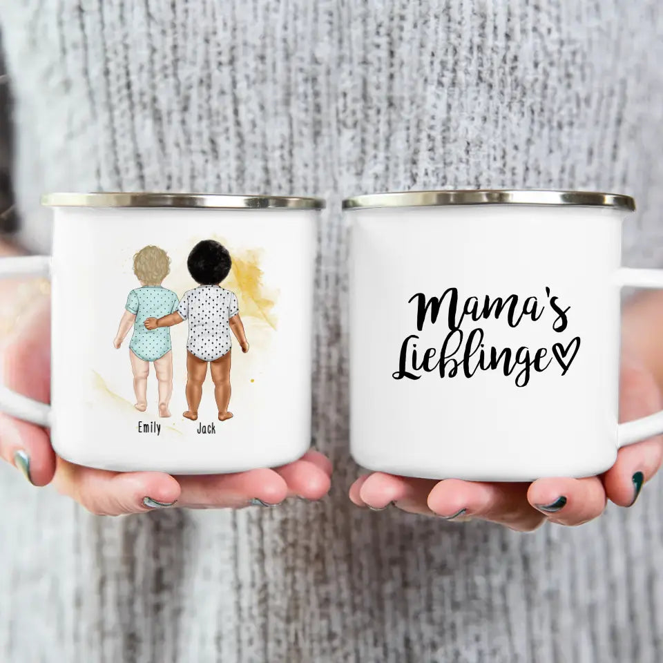 Personalisierte Tasse mit 2 Babys (stehend)