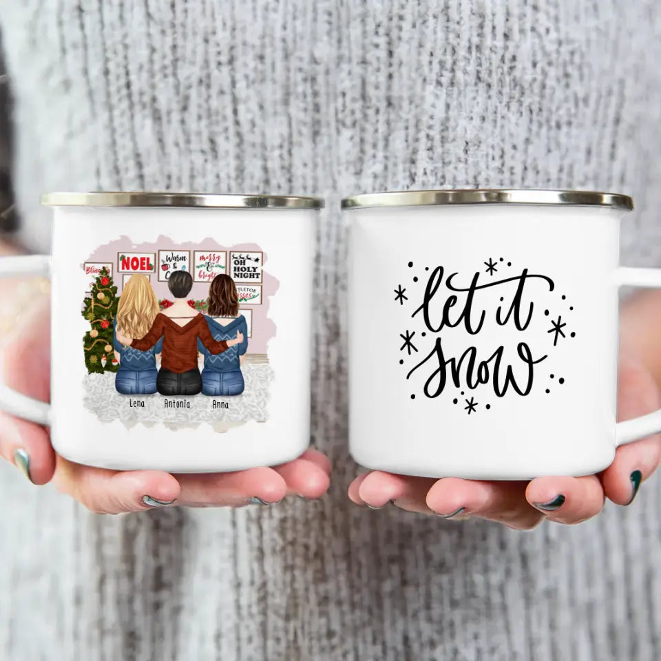 Personalisierte Tasse für Beste Freundinnen (3 Freundinnen) - Weihnachtstasse