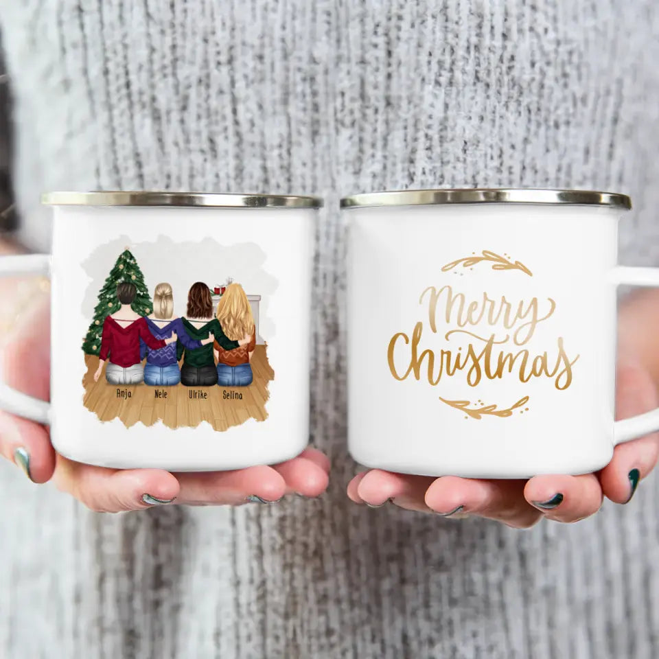 Personalisierte Tasse für Beste Schwestern (4 Schwestern) - Weihnachtstasse