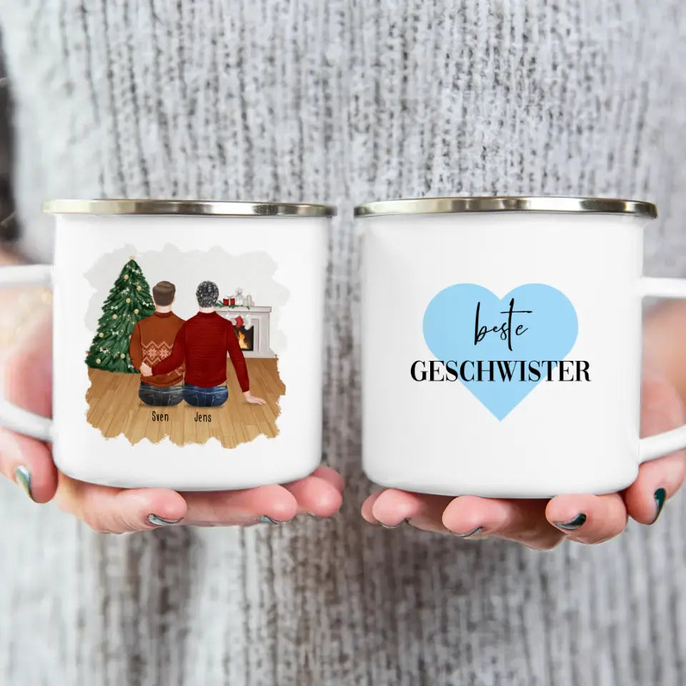 Personalisierte Tasse mit Bruder (2 Brüder) - Weihnachtstasse