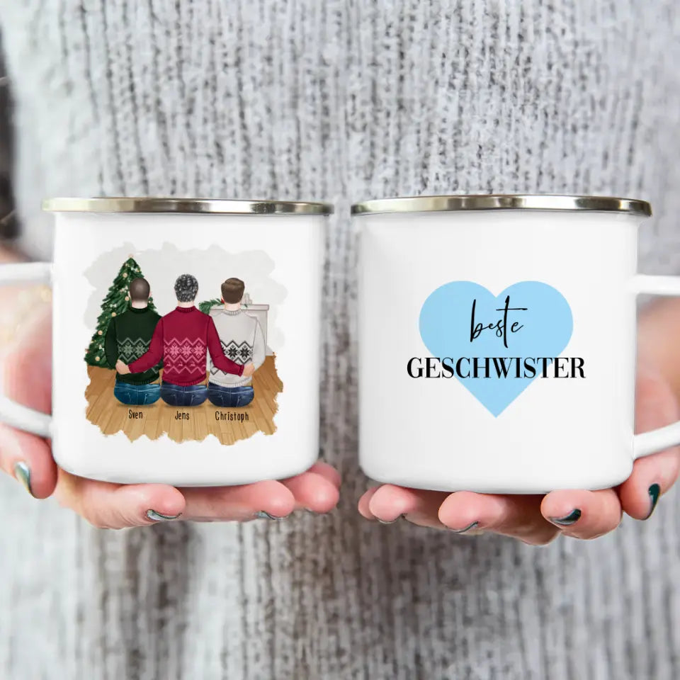 Personalisierte Tasse mit Bruder (3 Brüder) - Weihnachtstasse