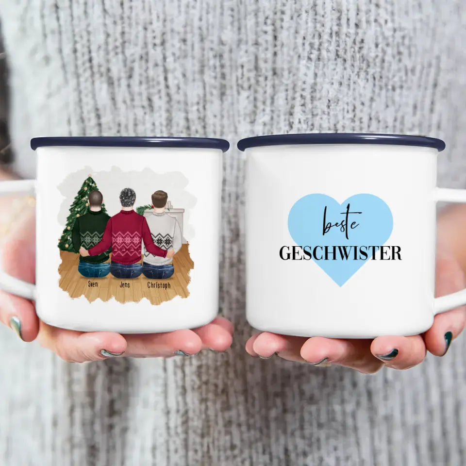 Personalisierte Tasse mit Bruder (3 Brüder) - Weihnachtstasse