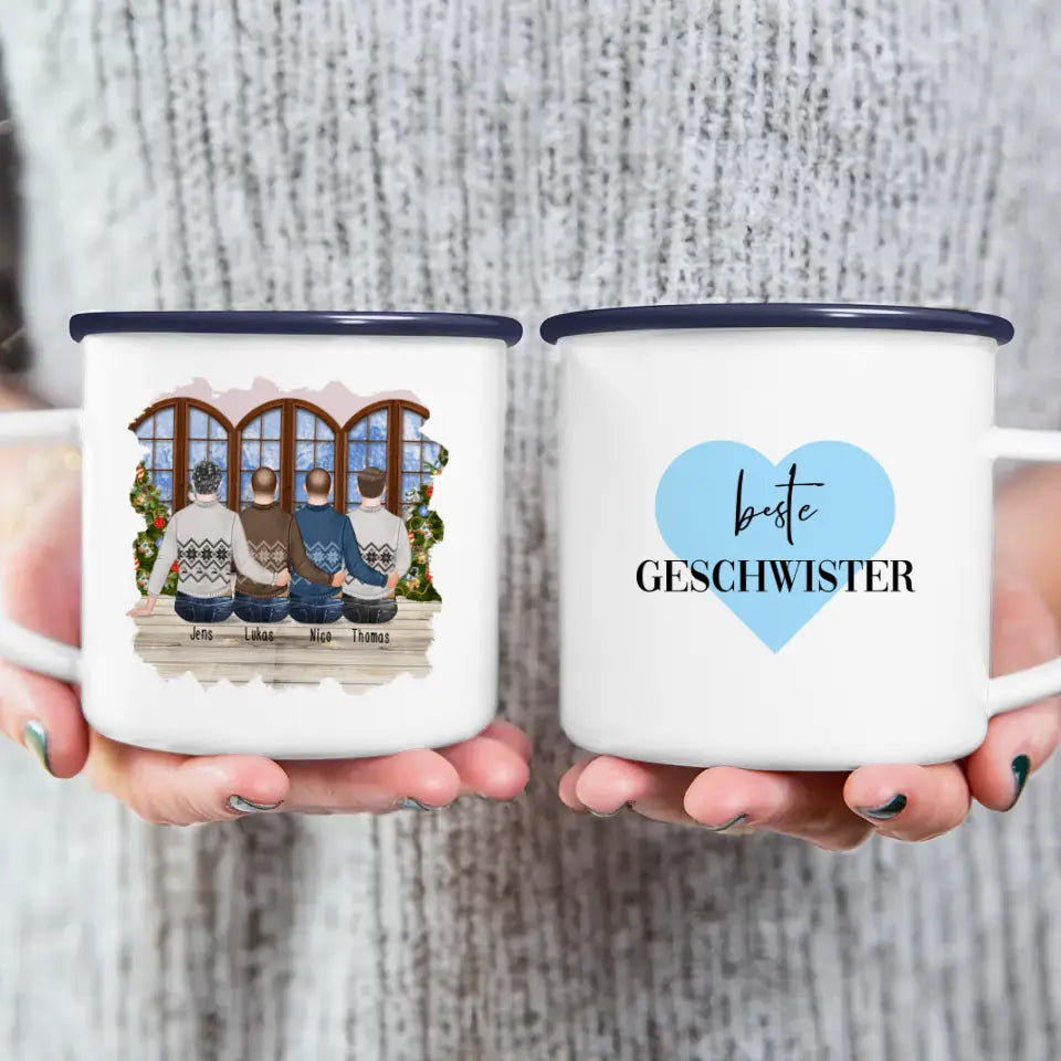 Personalisierte Tasse mit Bruder (4 Brüder) - Weihnachtstasse