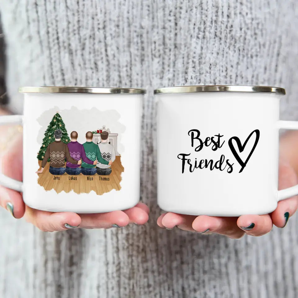 Personalisierte Tasse - Beste Freunde (4 Männer) - Weihnachtstasse