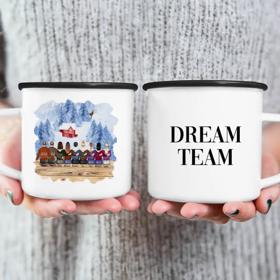 Personalisierte Tasse - Beste Freunde (7 Frauen + 2 Männer) - Weihnachtstasse