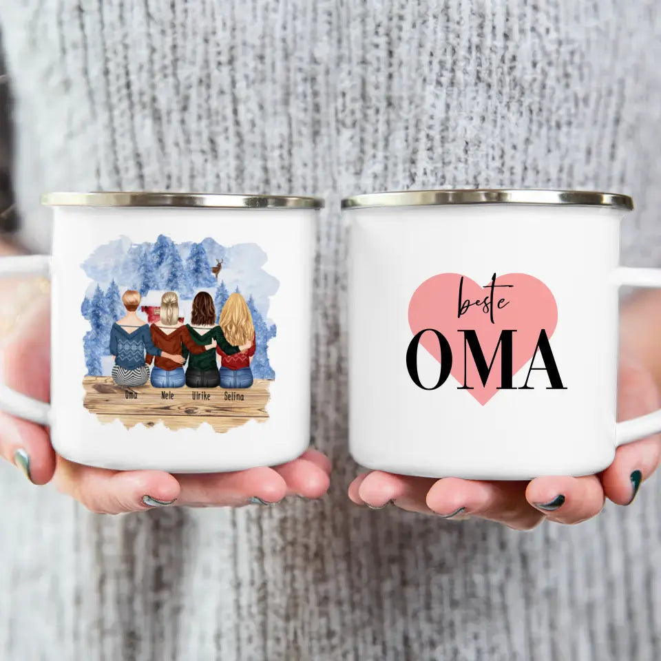 Personalisierte Tasse für Oma (3 Frauen + 1 Oma) - Weihnachtstasse