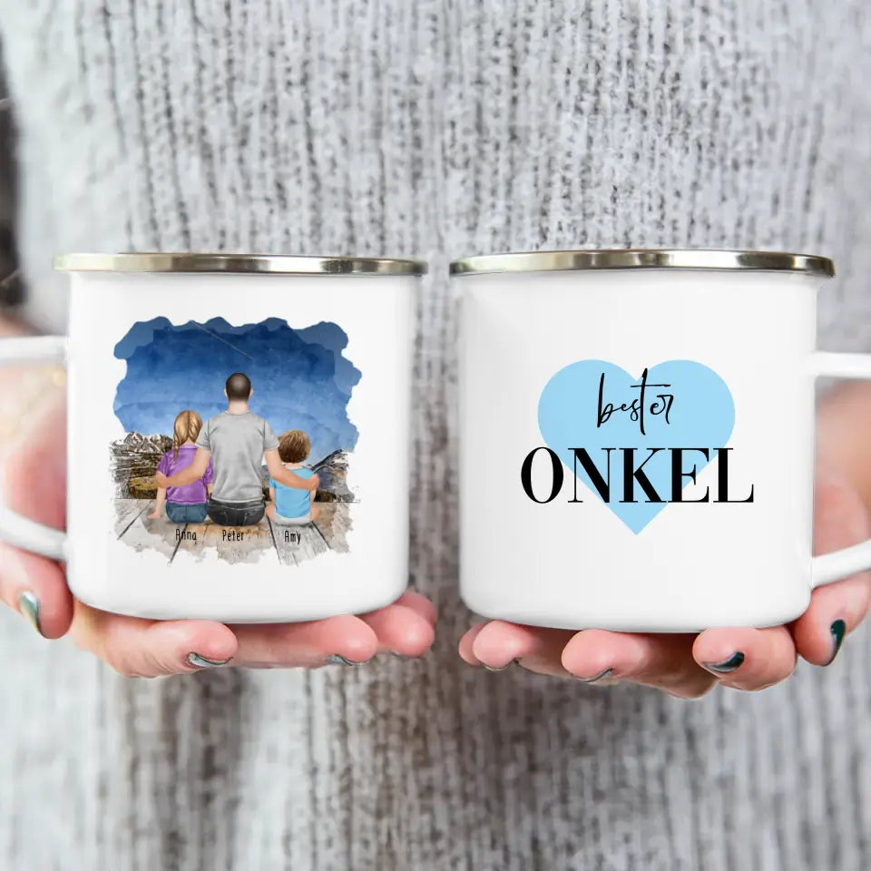 Personalisierte Tasse - 1 Kind + 1 Mann + 1 Baby - Bester Onkel