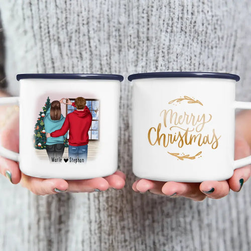 Personalisierte Tasse - Paar/Pärchen (stehend) - Weihnachtstasse
