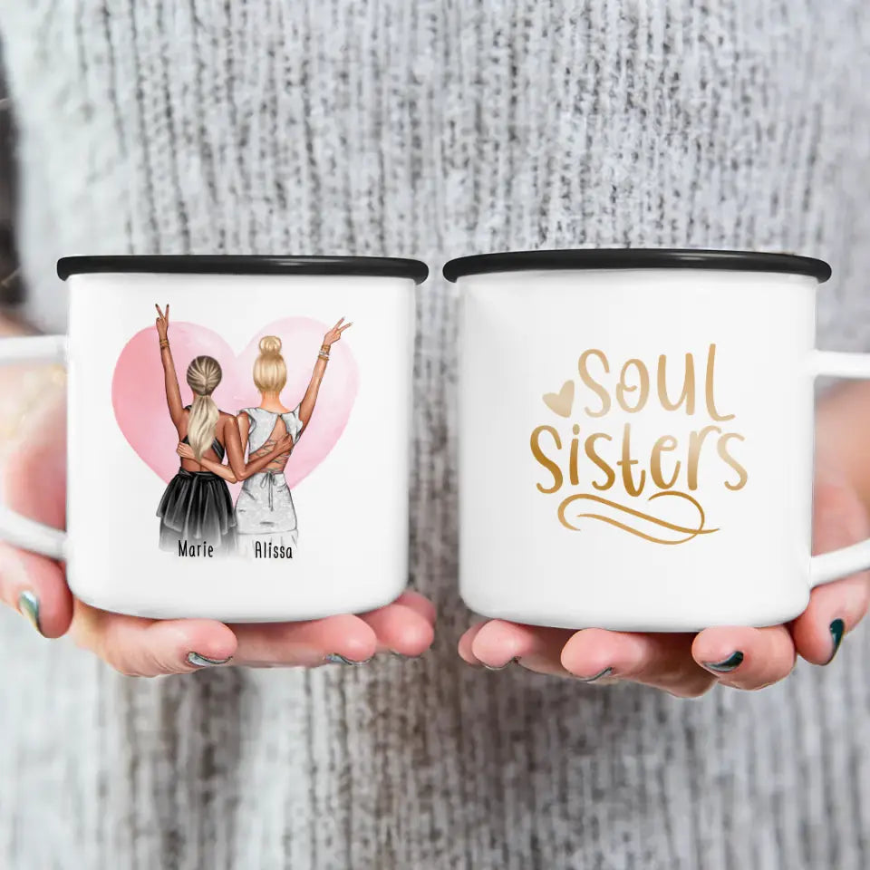 Personalisierte Tasse - Beste Schwestern mit Kleid (2 Schwestern) - Schwestern Tasse