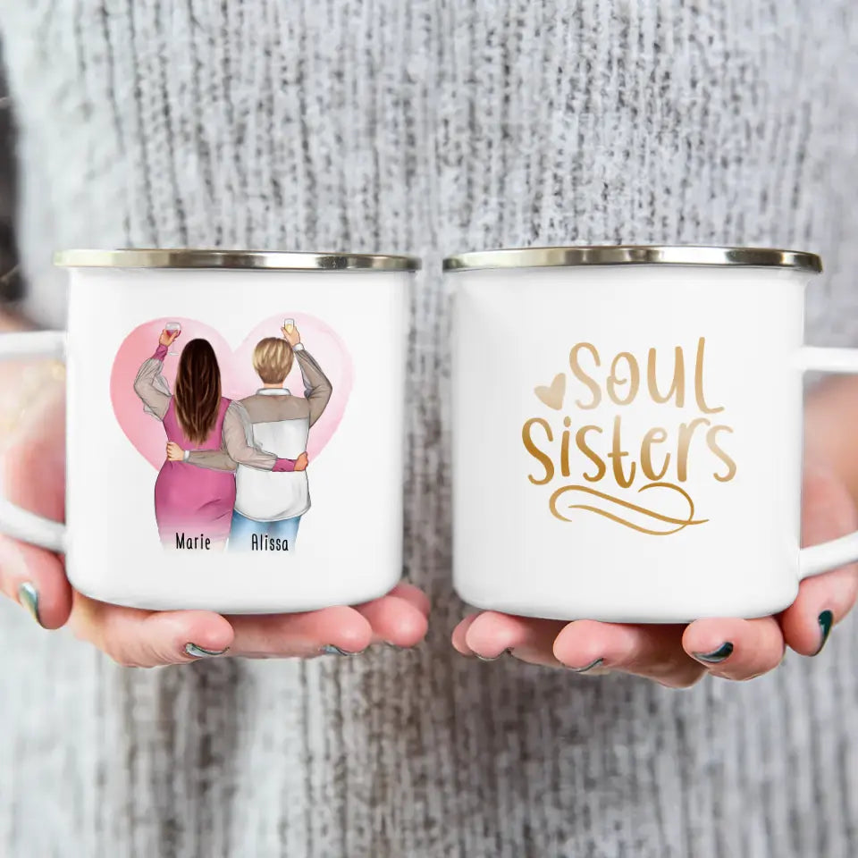 Personalisierte Tasse Beste Freundin (2 Freundinnen) (Plus Size)