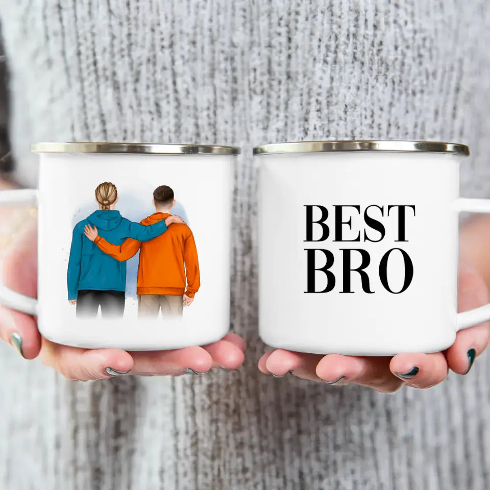 Personalisierte Tasse - 2 männliche Beste Freunde (stehend)