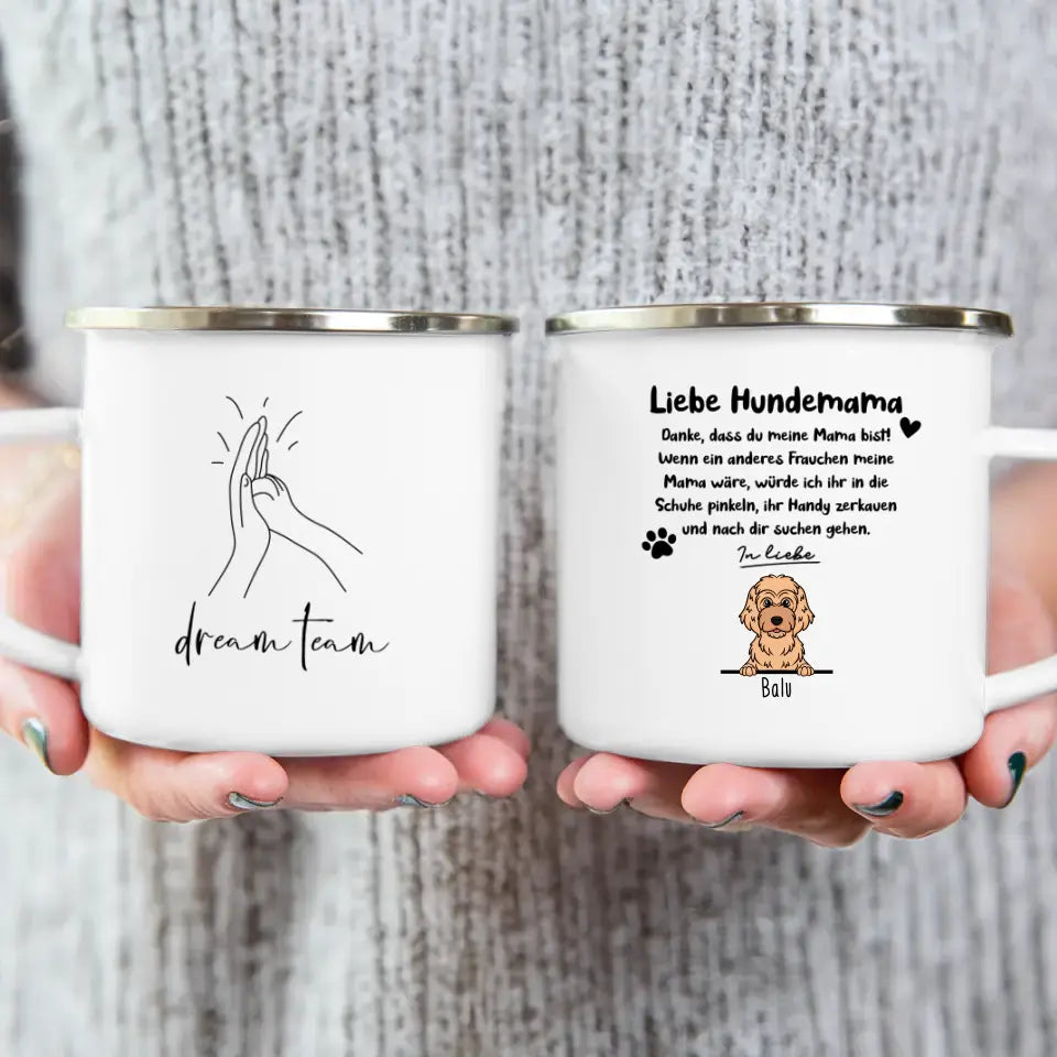 Personalisierte Tasse - Hundemama/Hundepapa (1-6 Hunde) (gezeichnet)