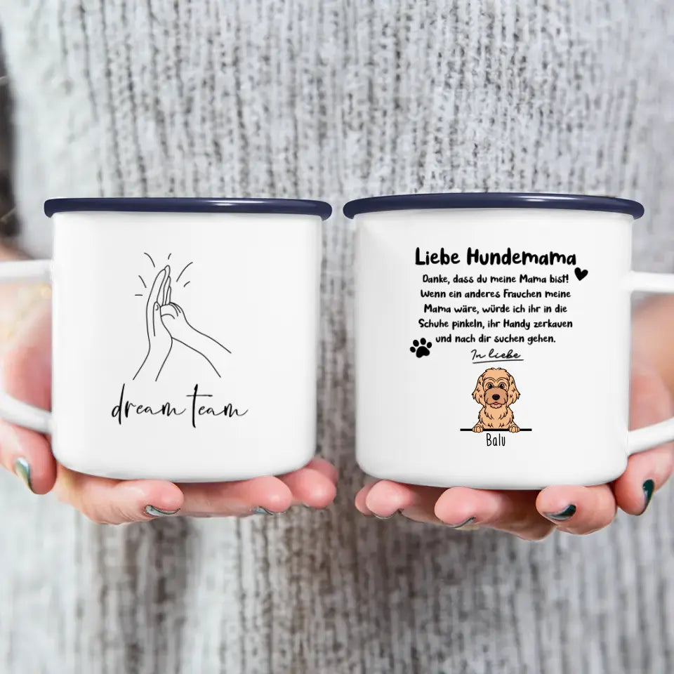 Personalisierte Tasse - Hundemama/Hundepapa (1-6 Hunde) (gezeichnet)