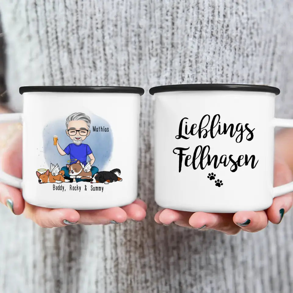 Personalisierte Tasse Hundepapa/Katzenpapa/Tierpapa (1-8 Hunde/Katzen)