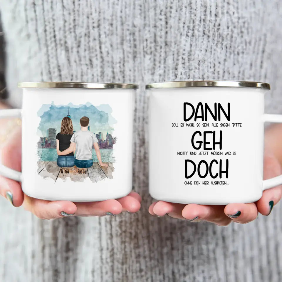 Personalisierte Tasse Kollegen (1 Frau + 1 Mann) - Abschiedsgeschenk