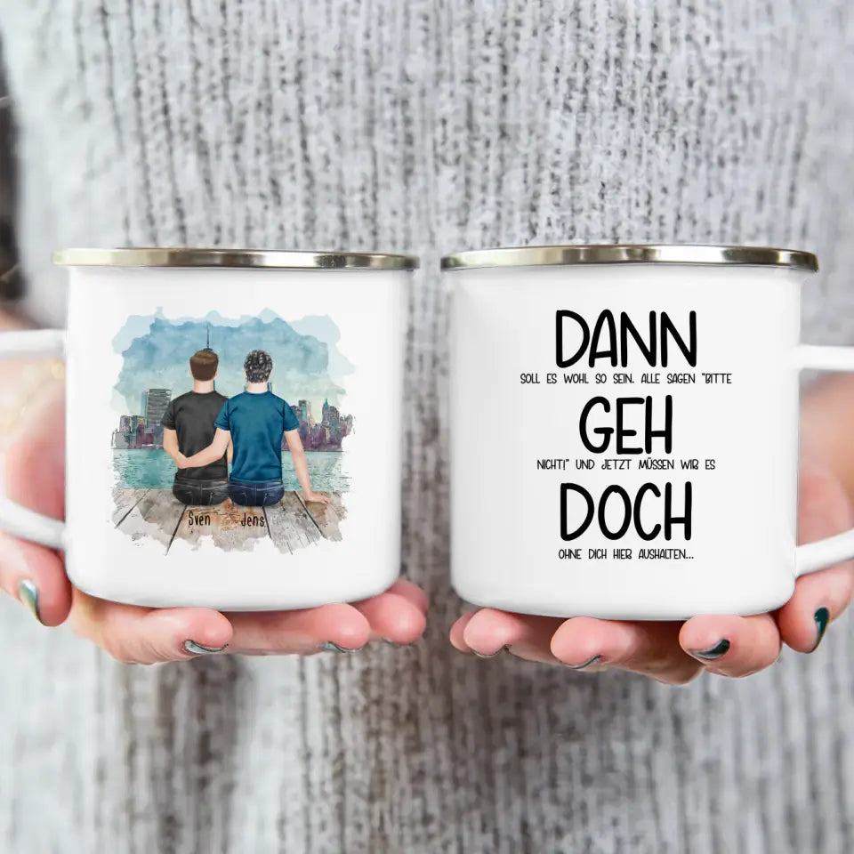 Personalisierte Tasse Kollegen (2 Männer) - Abschiedsgeschenk