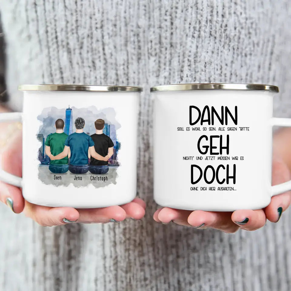 Personalisierte Tasse Kollegen (3 Männer) - Abschiedsgeschenk