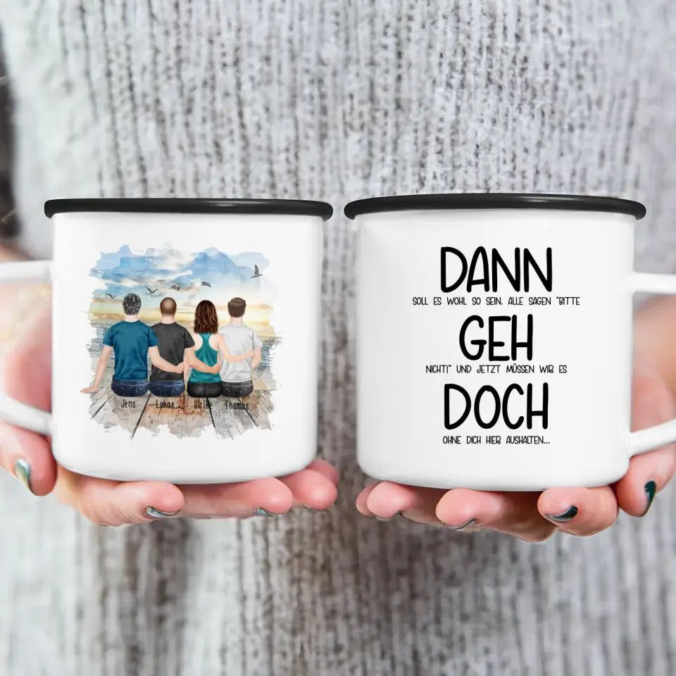 Personalisierte Tasse Kollegen (1 Frau + 3 Männer) - Abschiedsgeschenk