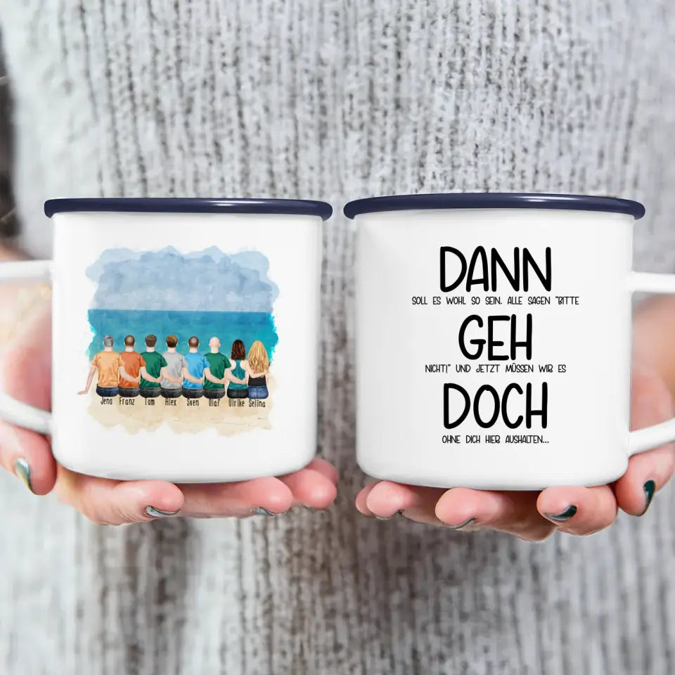 Personalisierte Tasse Kollegen (2 Frauen + 6 Männer) - Abschiedsgeschenk