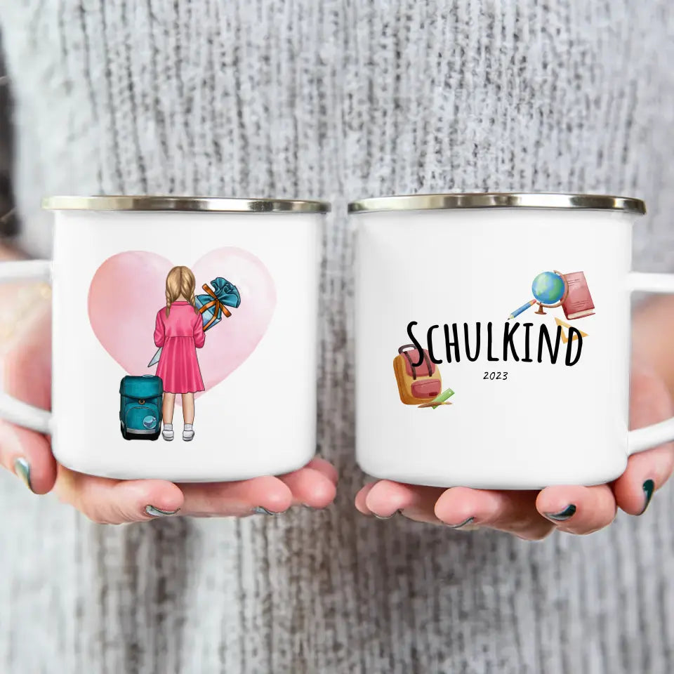 Personalisierte Tasse - Geschenk zur Einschulung (1 Mädchen)