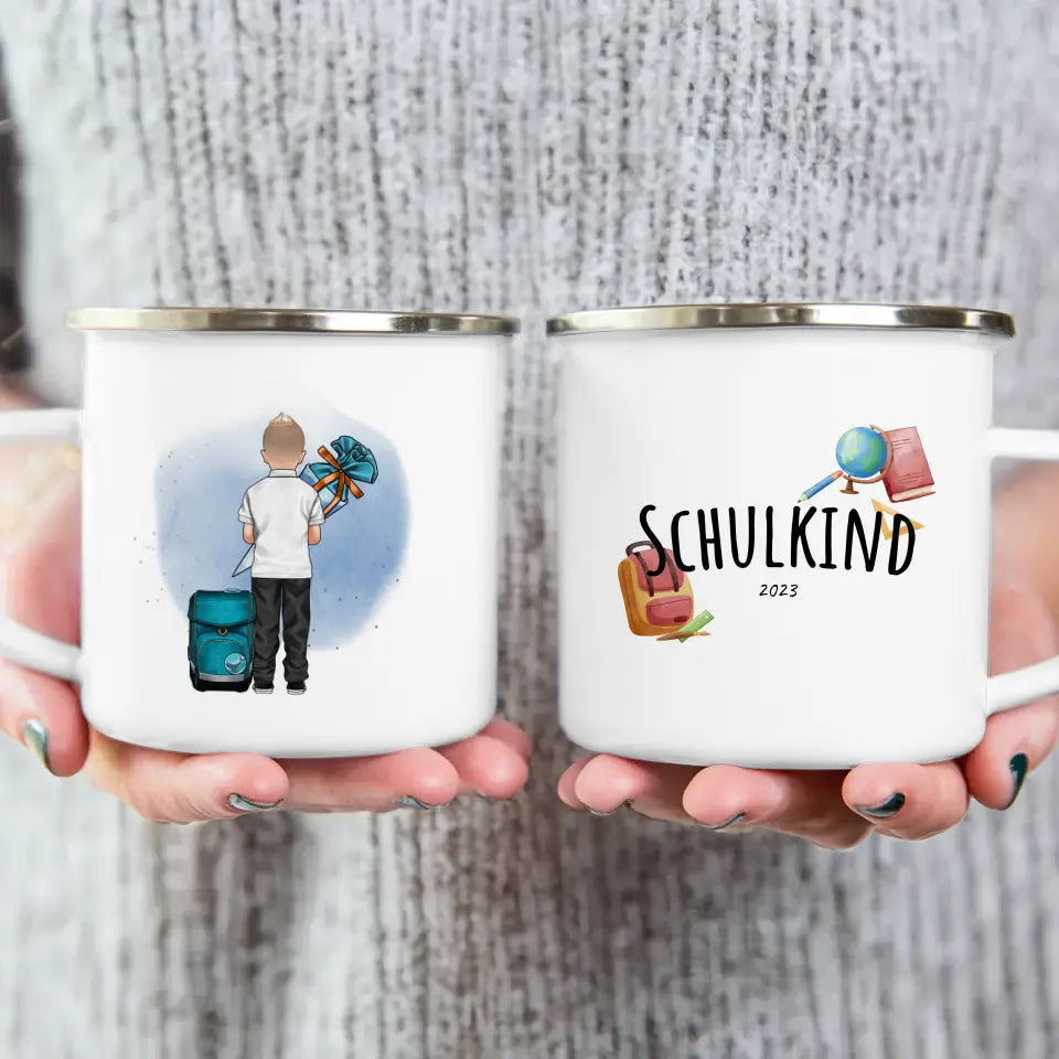 Personalisierte Tasse - Geschenk zur Einschulung (1 Junge)