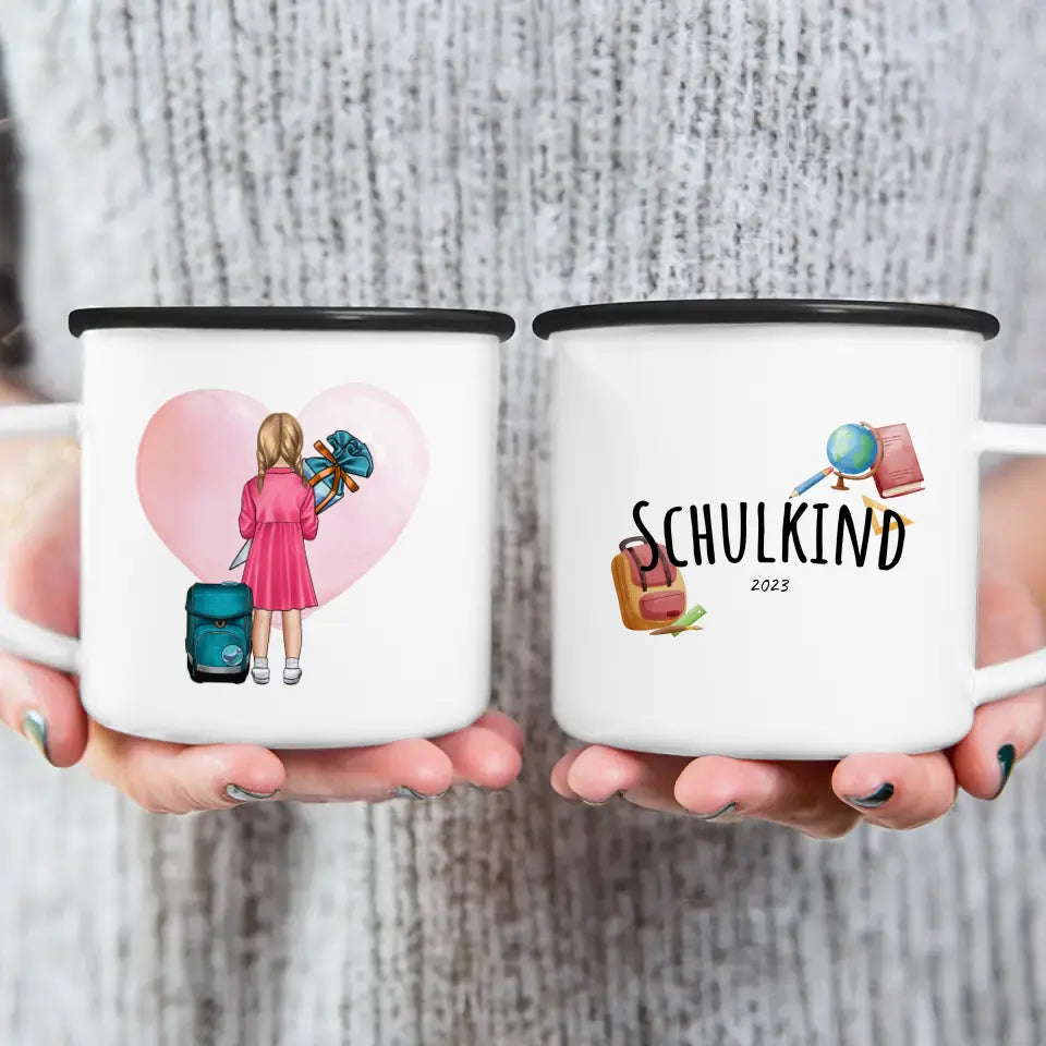 Personalisierte Tasse - Geschenk zur Einschulung (1 Mädchen)