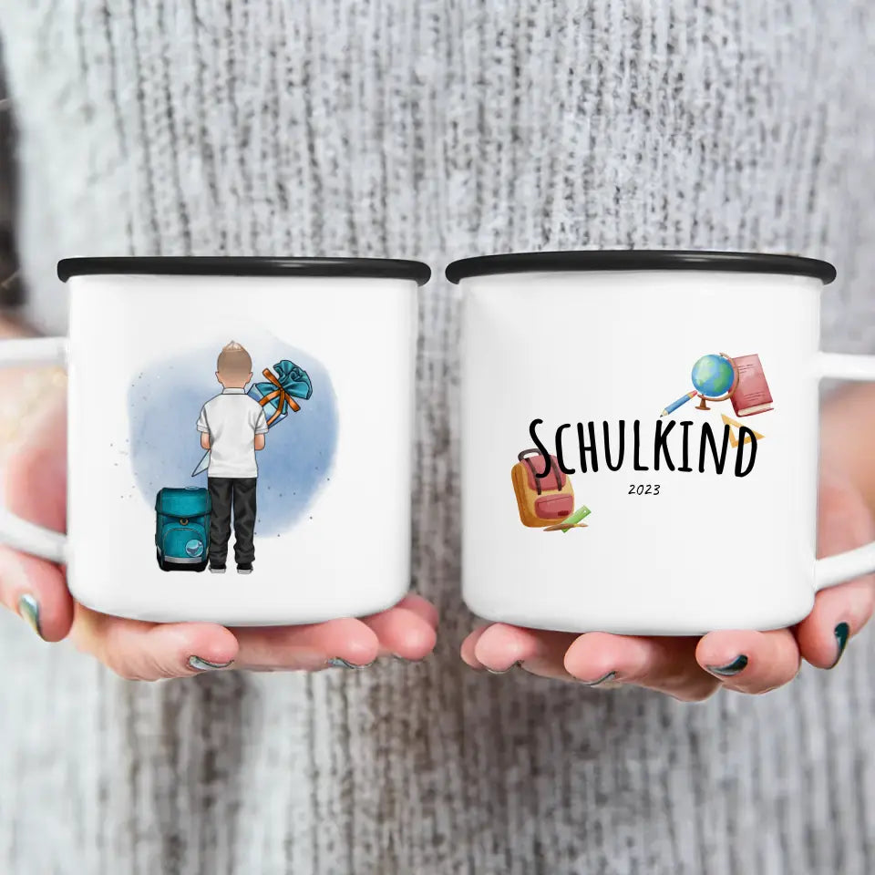 Personalisierte Tasse - Geschenk zur Einschulung (1 Junge)