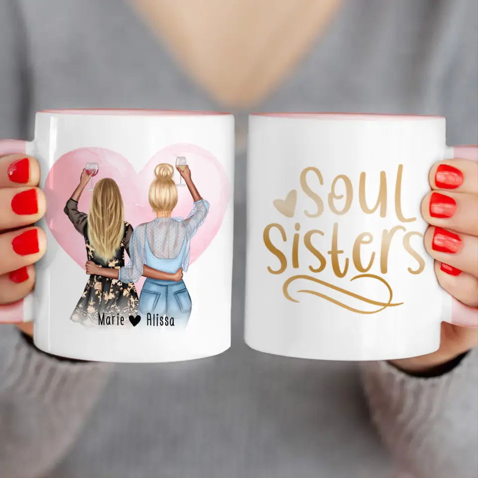 Personalisierte Tasse Beste Freundin (2 Freundinnen)