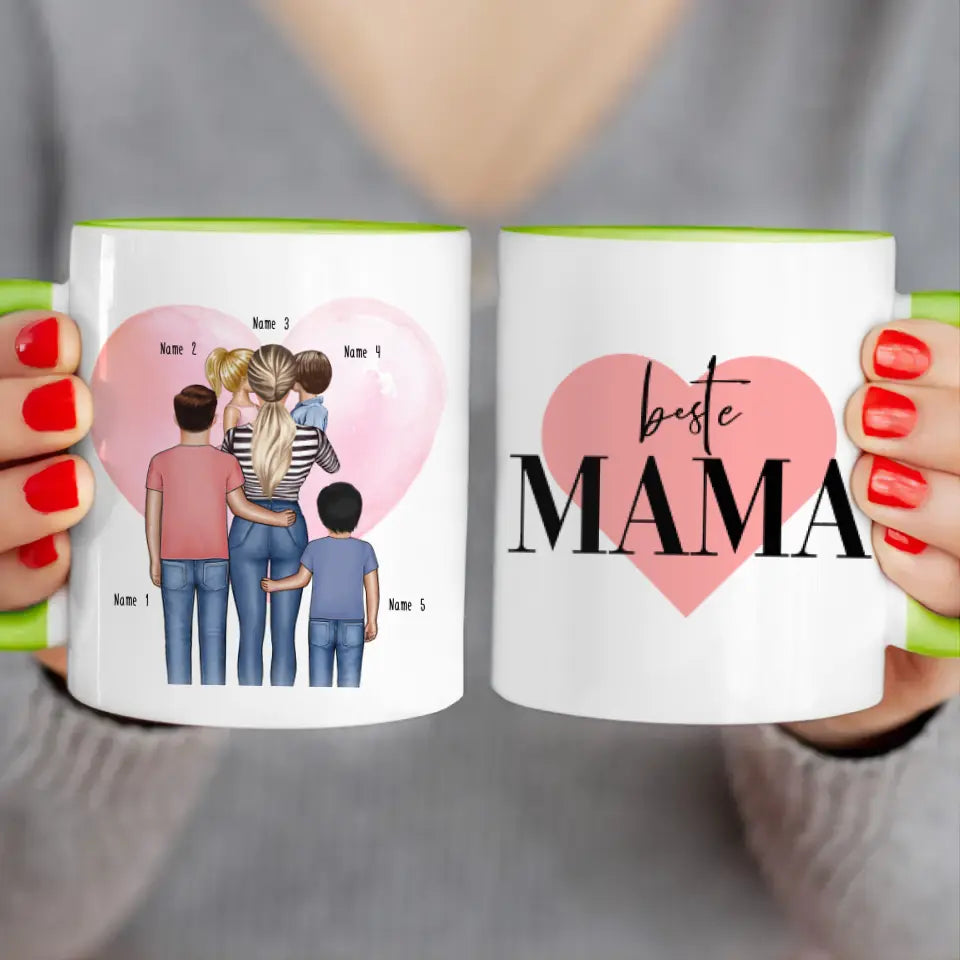 Personalisierte Tasse - Mama mit 1-4 Kindern