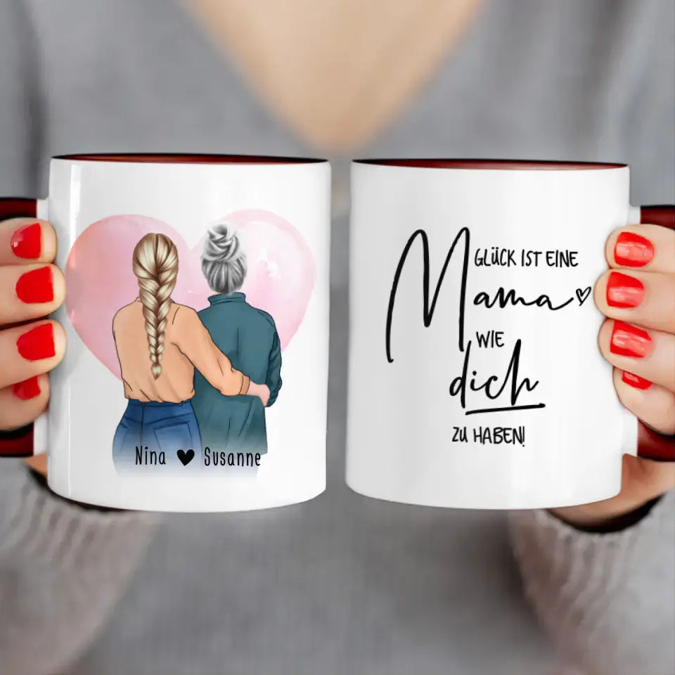 Personalisierte Tasse - Mutter/Mama + Tochter (stehend)