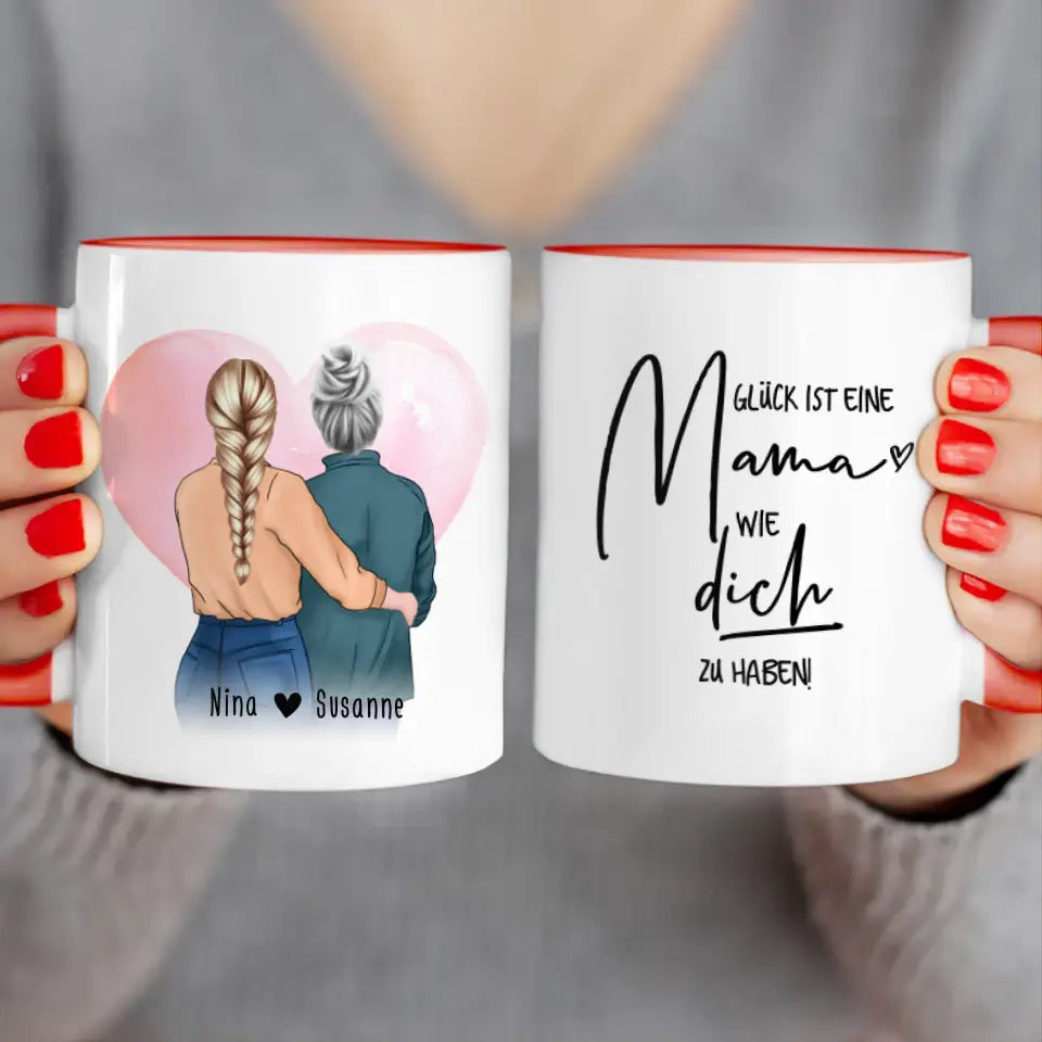 Personalisierte Tasse - Mutter/Mama + Tochter (stehend)