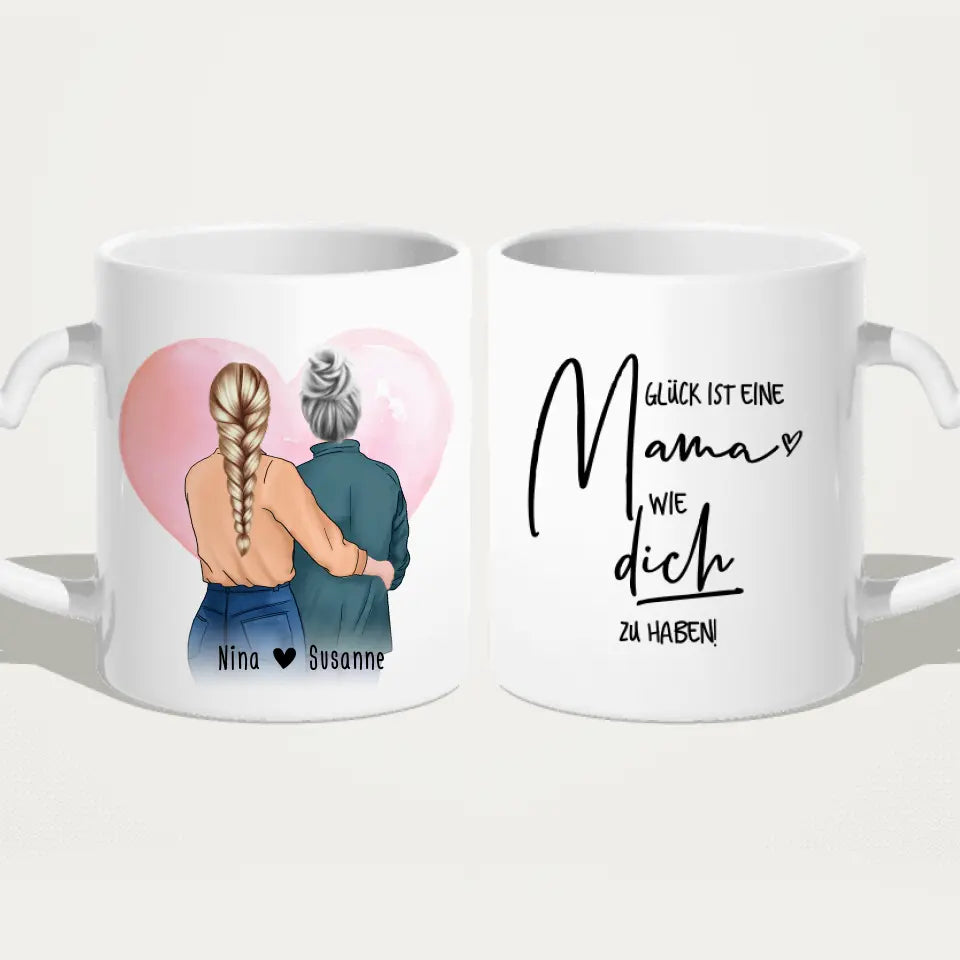 Personalisierte Tasse - Mutter/Mama + Tochter (stehend)