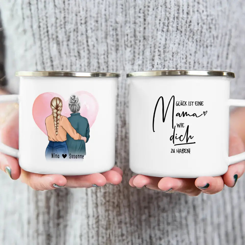 Personalisierte Tasse - Mutter/Mama + Tochter (stehend)