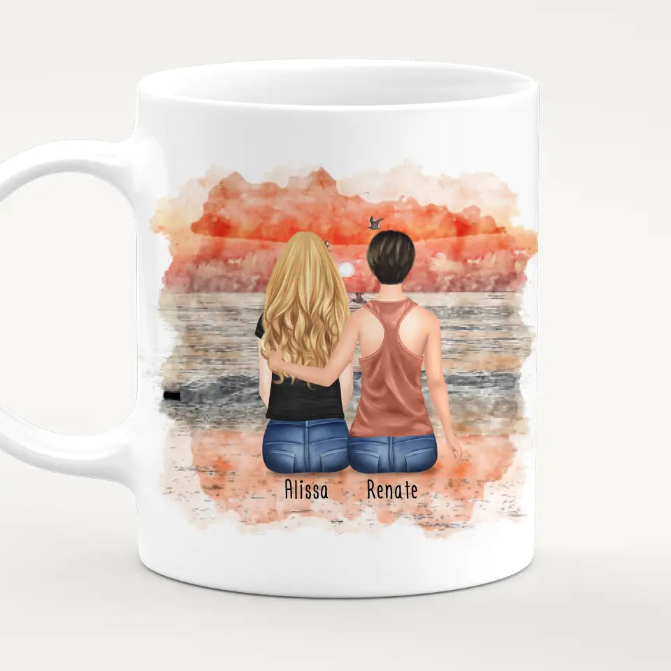 Personalisierte Tasse mit Mutter/Tochter (1 Tochter)